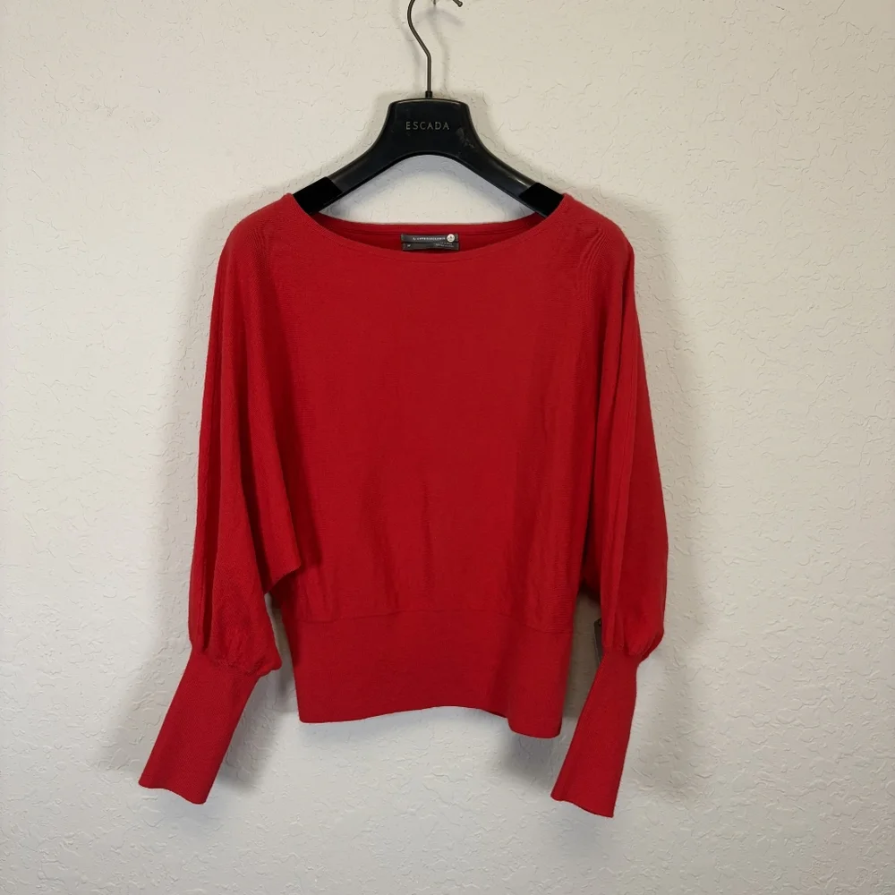 Anthropologie Red Dolman Sleeve Sweater Small Petite, NWT